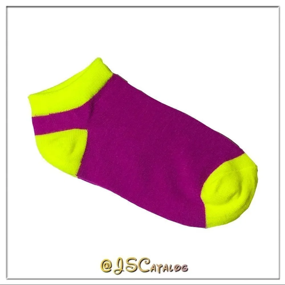 NEW 6 Pairs Kids Bright Colors No-Show Socks